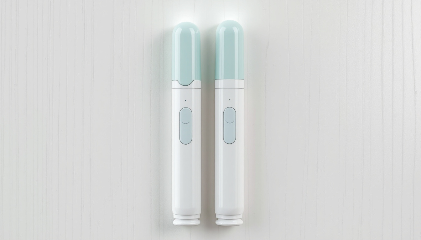 Two injection pens side by side on a clinic counter